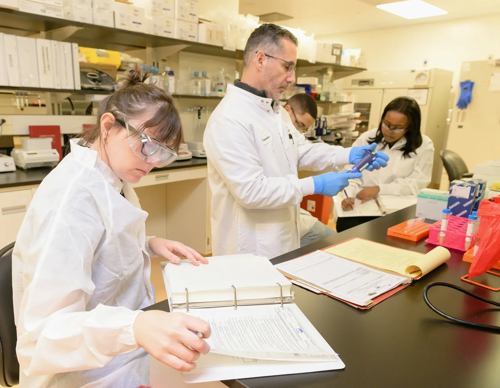 Laboratory results being logged